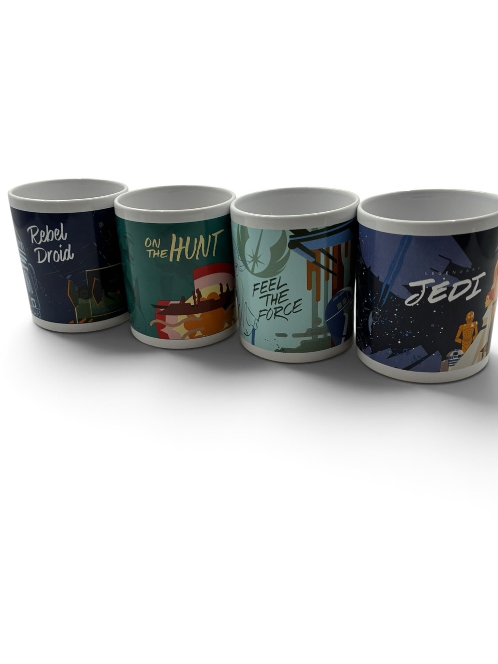 2011 Star Wars Galerie Coffee Mugs Set of 4 Retro Poster Art Collectible Jedi